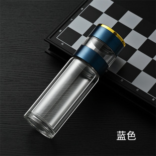 茶杯高端茶水分离杯2025新款 大容量高硼硅玻璃杯防摔防爆杯子229