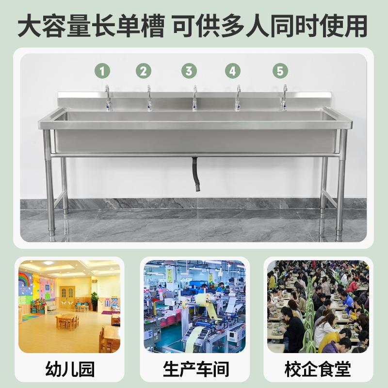 商用304不锈钢水槽单双三槽学校洗手池厨房食堂洗碗洗菜消毒家用