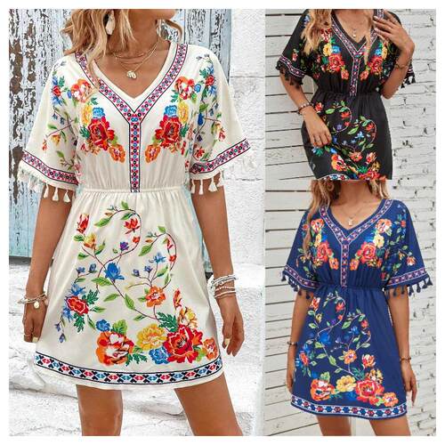 Elegant Floral Print Dress