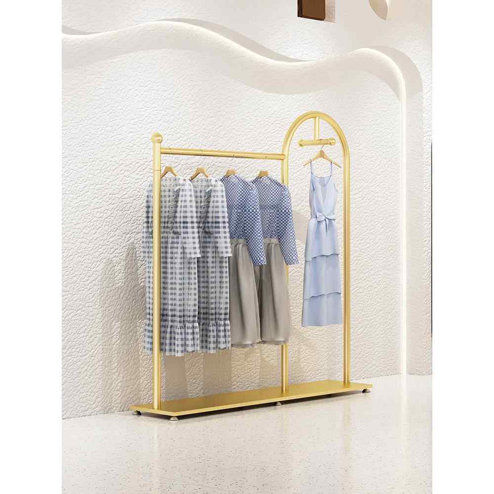 服装商店展示架黄金地板站立妇女服装店衣架展示架儿童服装岛架货
