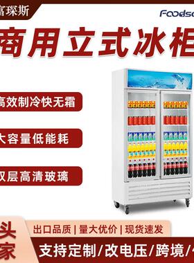 饮料啤酒展示柜商用冷藏保鲜柜蔬菜水果立式冰柜便利店单双门冰箱