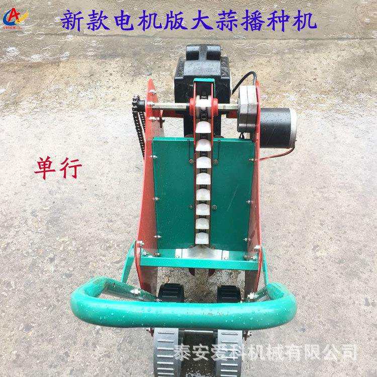 手推式大蒜种植机 小型大蒜播种机精粒播种株距行距可调电机带动