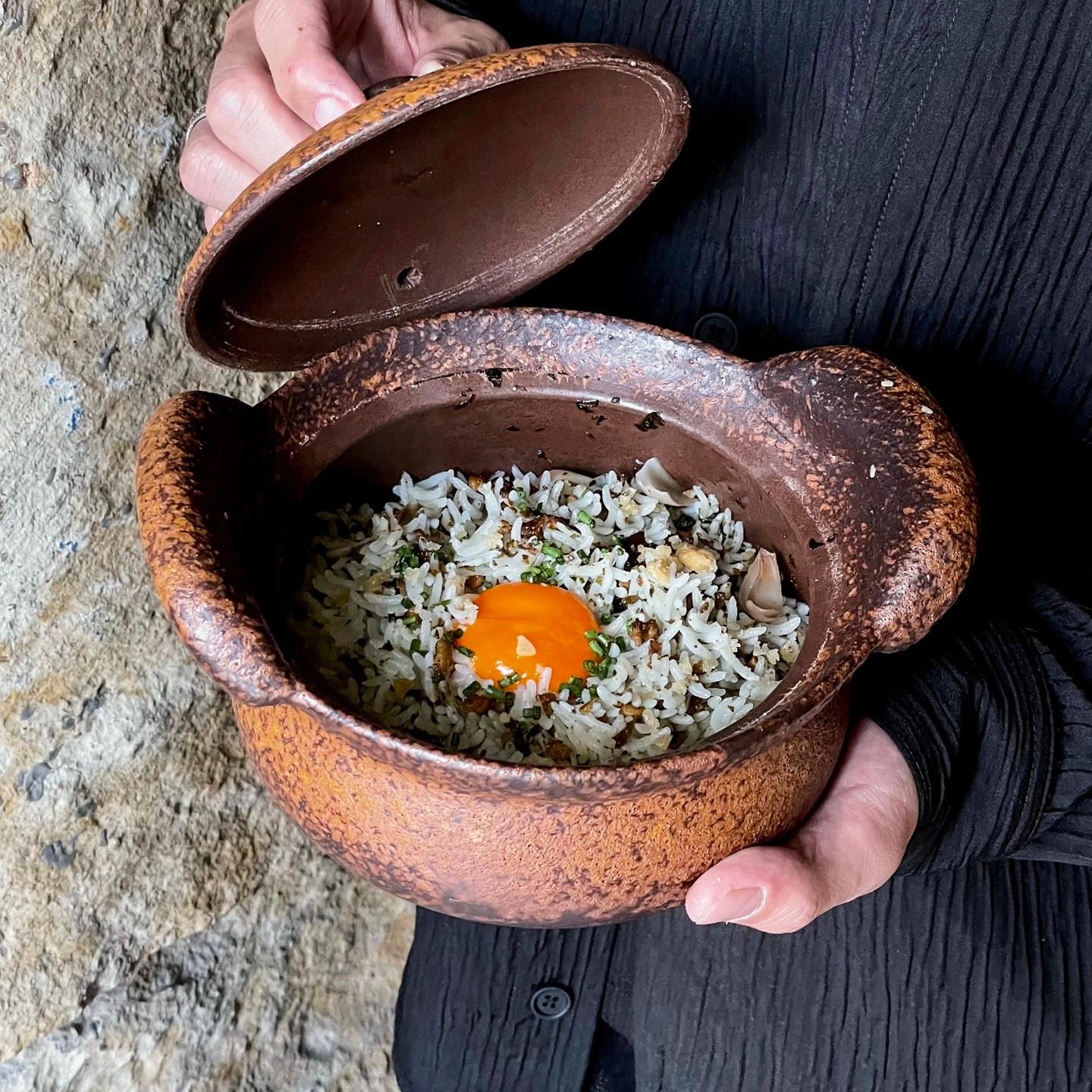山野风粗陶双耳耐热煲仔韩式拌饭砂锅云贵川牛肝菌菌菇炒饭餐具
