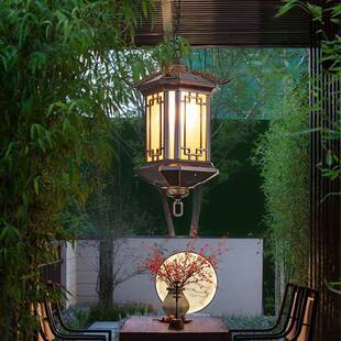 庭院灯防水超亮室外露台走廊凉亭阳光房阳台吸顶灯新中式户外吊灯