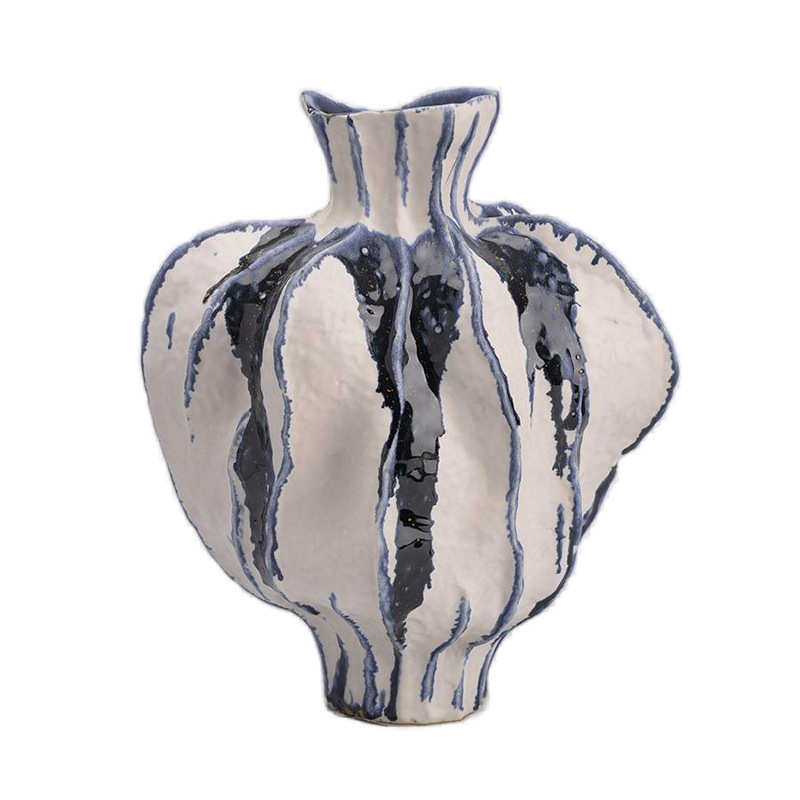 侘寂风鎏墨班青陶瓷花瓶家居样板间手工花艺花器中古艺术饰品摆件,家居饰品,花瓶,淘宝优惠券,粉丝福利购,淘宝优惠卷