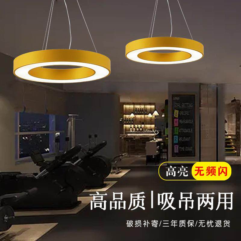 金色圆形吊灯酒店大厅铁艺灯商场蛋糕店吧台现代创意过道灯