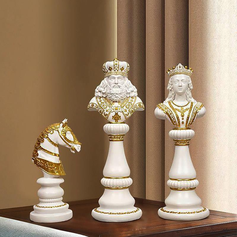 国际象棋摆件国王战马西洋人像棋子摆设家居客厅玄关电视柜装饰品