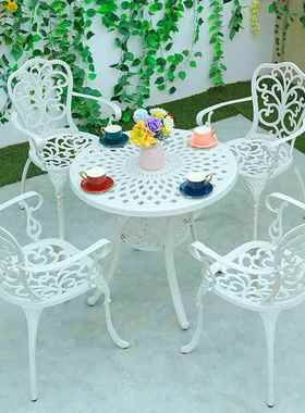 户外椅庭院别墅闲三五件套休外花园铁艺铸铝露台欧式阳台桌18795