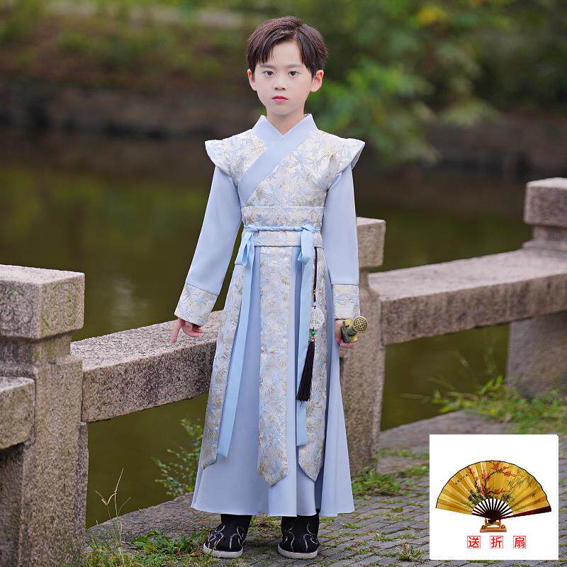 高档古服男童春夏原创少薄款公子爷唐装装男孩古风国学演出服汉儿