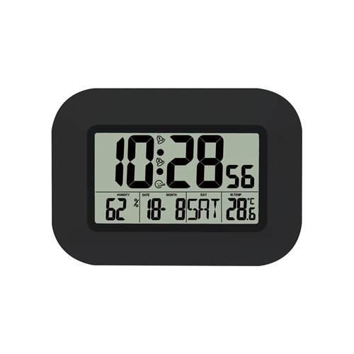 跨境欧美简约大堂客厅卧室墙贴钟LCD数字显示多功能万年历壁挂钟