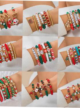 Christmas Bead Set Festival Gift Bracelet圣诞节手炼手饰