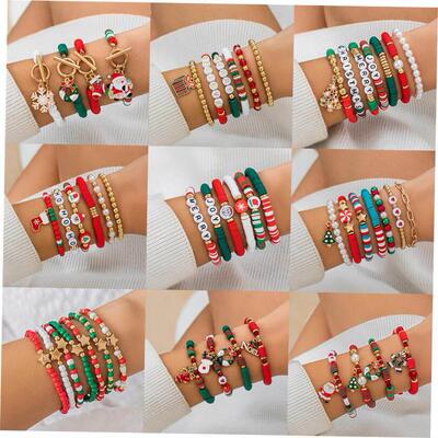 Christmas Bead Set Festival Gift Bracelet圣诞节手炼手饰