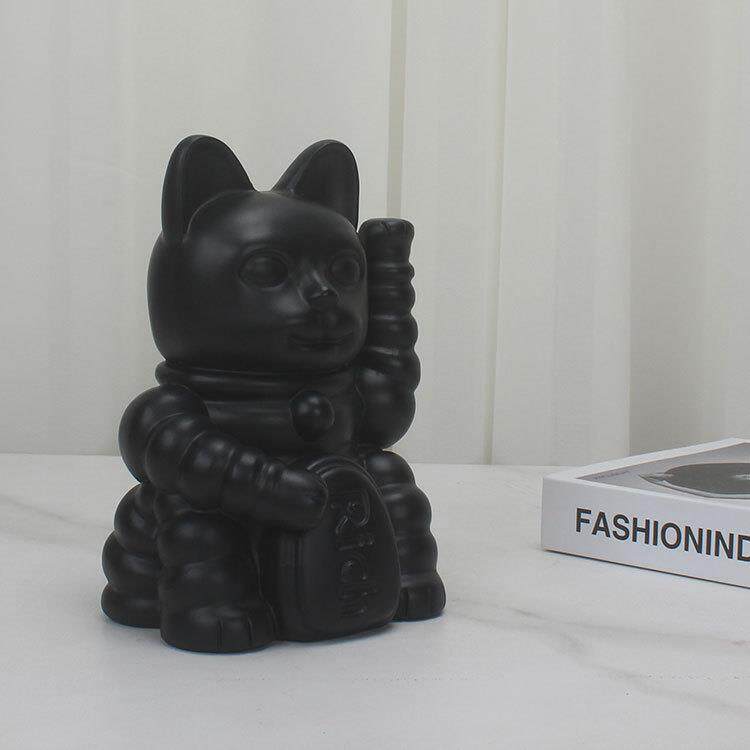 现代简约创意时尚潮流招财猫树脂软装家居摆件收银前台装饰工艺品