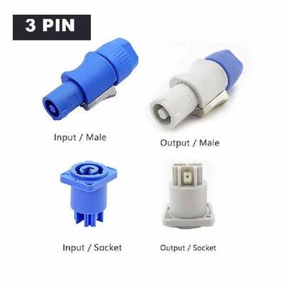 Powercon Connector Lockable Cable Connector Chassis Socket