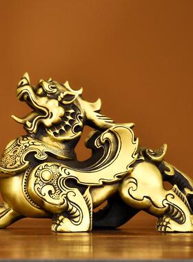 遇铜成器 纯黄铜貔貅摆件家居装饰品客厅办公室招开业礼品摆件