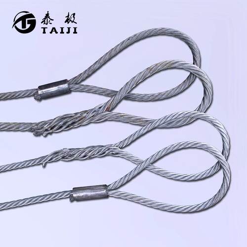 新款直销涂油钢丝绳吊索具起重插编钢丝绳规格齐全压制钢丝绳索具