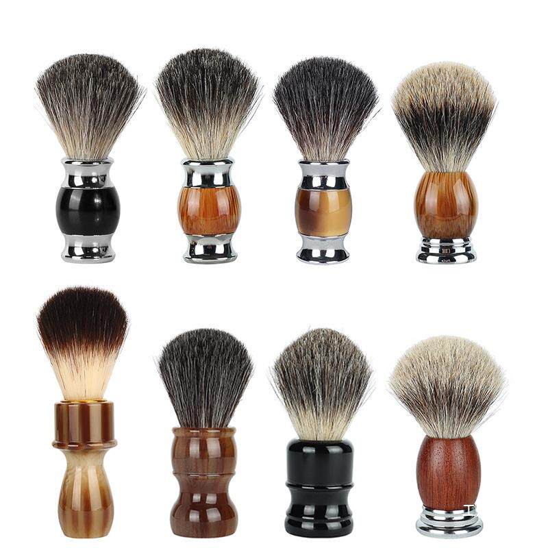 男士剃须清洁刷子纯獾毛人造丝剃须洁面修面泡沫刷皂软毛胡须钺鸣