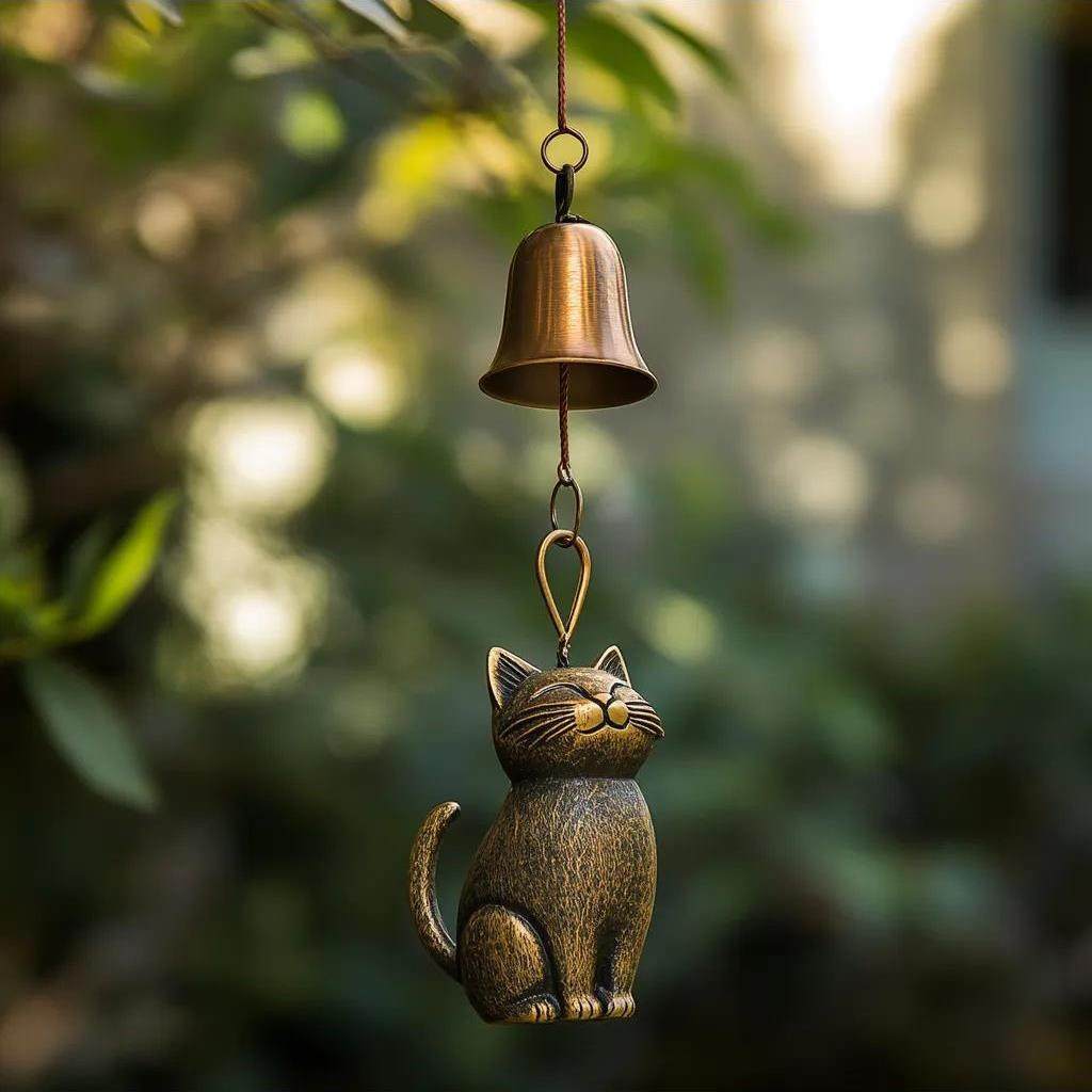 新款 Cat Wind Chime 猫咪风铃门窗挂饰户外庭院挂饰品