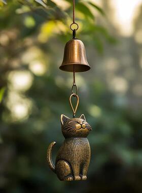 新款 Cat Wind Chime 猫咪风铃门窗挂饰户外庭院挂饰品