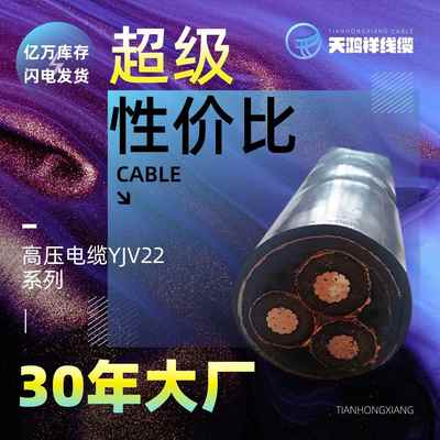 供应橡胶软护套电线高压铜芯电力电缆YJV223*70聚氯乙烯绝缘电线