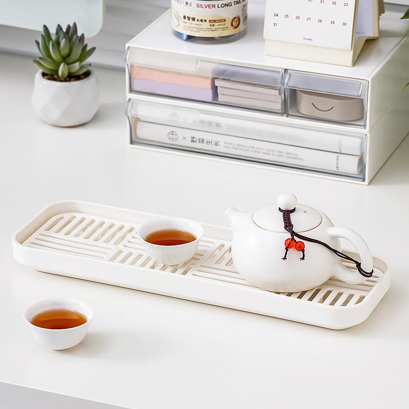 茶盘家用客厅一人用小茶台长方形黑色办公室迷你简易塑料茶水托盘