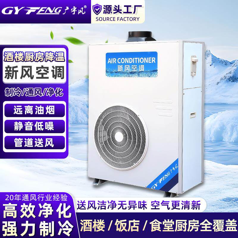 3P新风厨房空调35-45㎡商用制冷低碳节能60%新风净化易安装