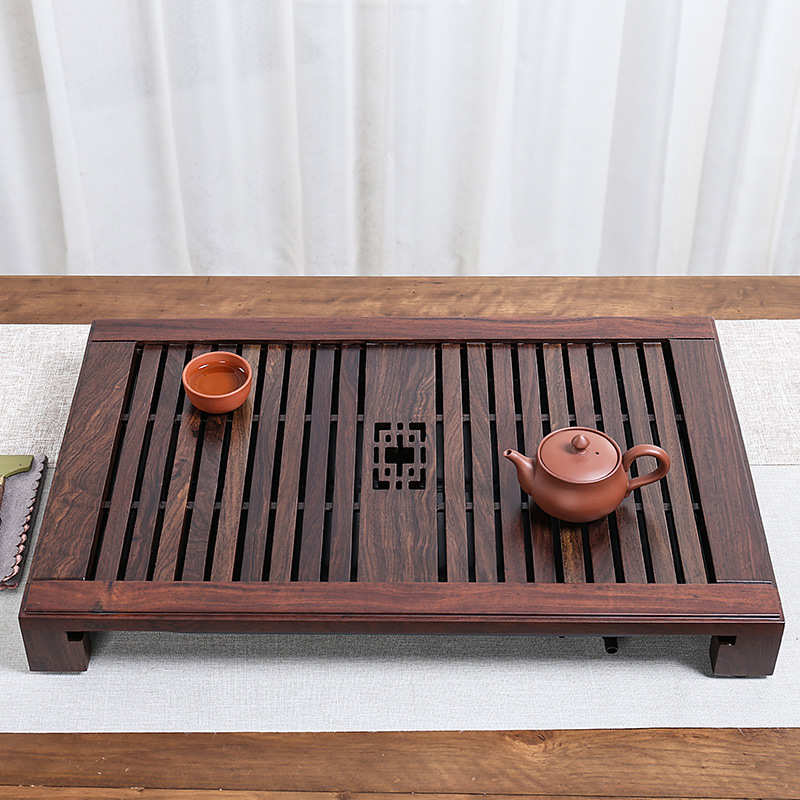天然实木茶盘功夫茶具套装鸡翅木储水排水茶托黑檀木茶海