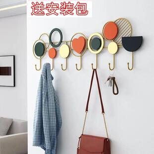 免打孔挂衣钩进门玄关轻奢创意门后衣服挂钩入户门挂衣架壁挂墙上