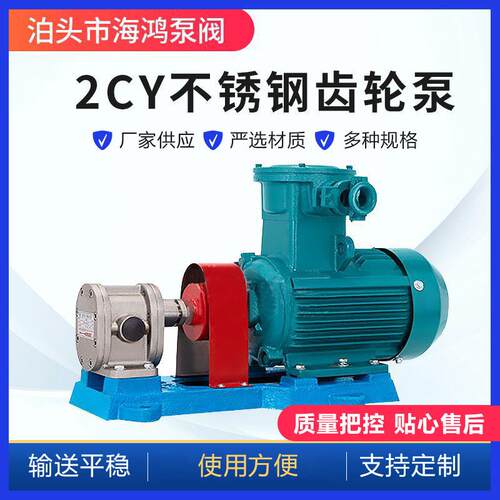 卧式2CY不锈钢齿轮泵合金齿轮泵304不锈钢材质润滑油齿轮泵