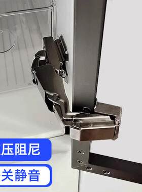 百隆极简玻璃门铰链165度大角度铝框门阻尼合页180度铝合金玻璃柜