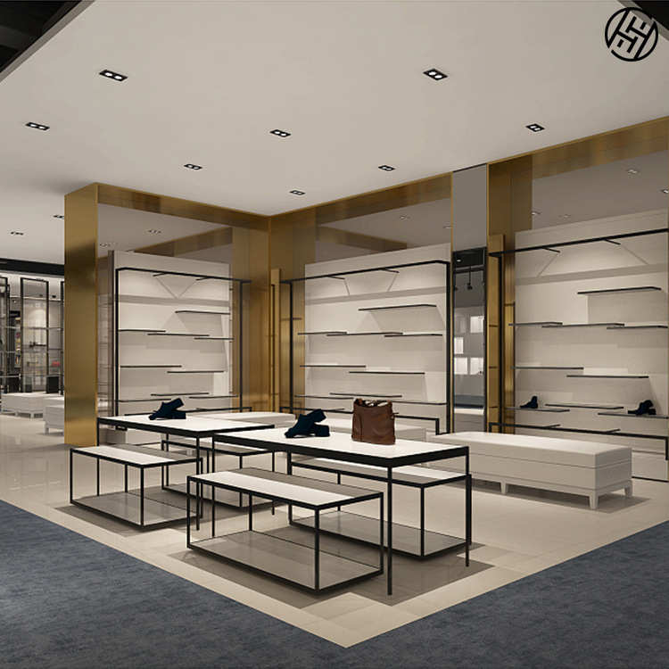 商场集合店展示道具高低流水台皮具包包展示柜靠墙鞋店鞋子展示架