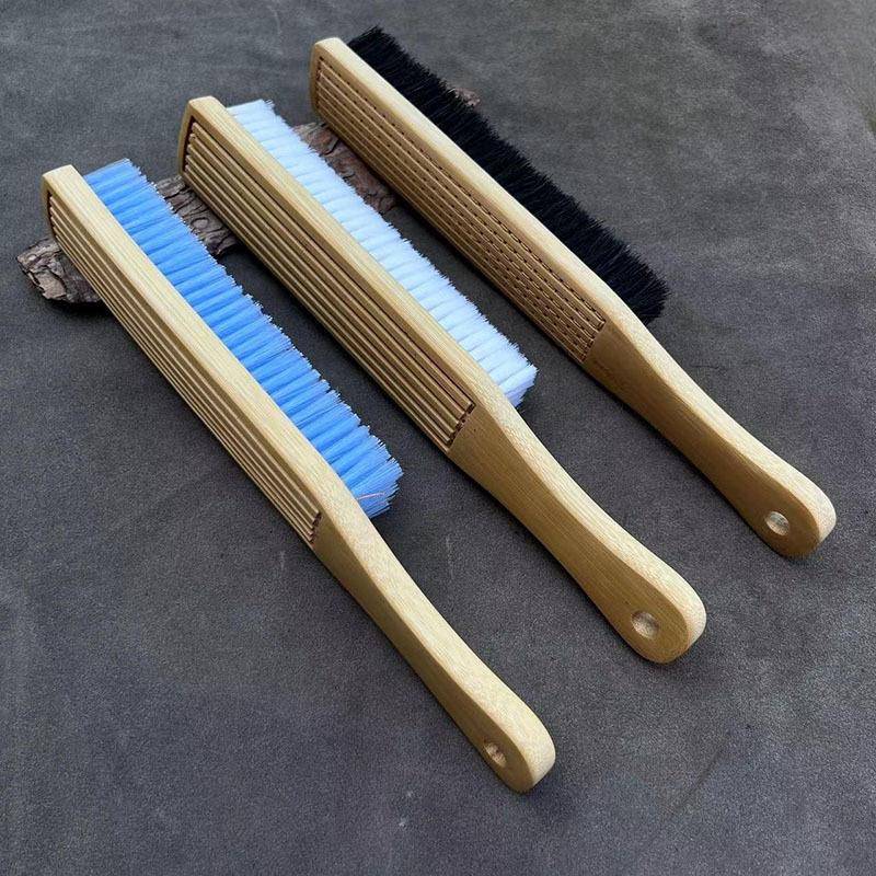 马鬃超长老玉竹柄马颈鬃手工绑线文玩核桃金刚软万毛耐磨蓝丝刷子