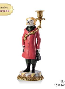 茱莉安法式艺术陶瓷配铜别墅客厅桌面玄关壁炉装饰摆件人物烛台