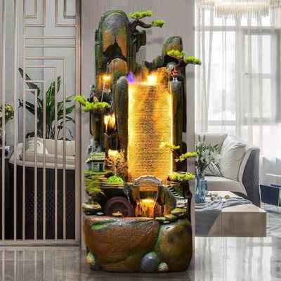 高山假山流水喷泉摆件水幕墙落地鱼池缸招财客厅庭院家居阳台装饰