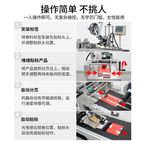 盟摩擦分页贴标一RKJ体机卡片真空袋标机自动分创离离平面剥贴标