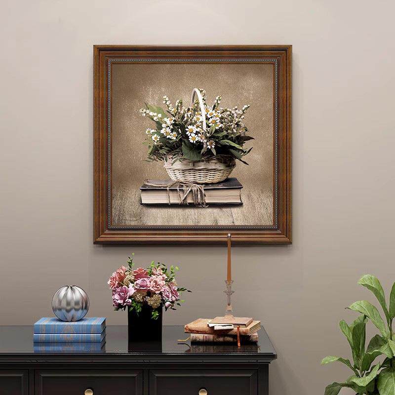 美式复古乡村装饰画田园花卉玄关卧室房间床头挂画餐厅走廊过道画