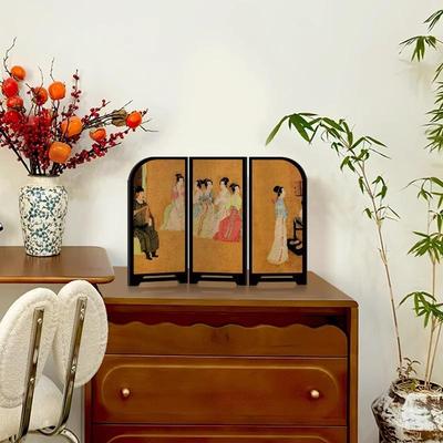 《宫廷乐师图》新中式桌面卧风摆件玄关小摆画中小古SN0596-2风室