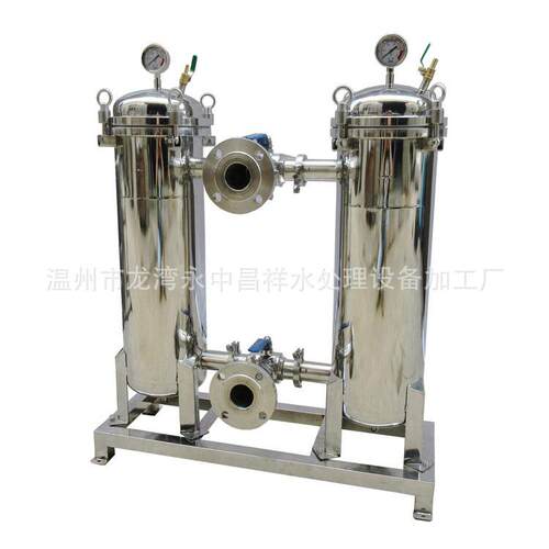 厂家销售工业循环水管道循环清洗水不锈钢1号机双联袋式过滤器