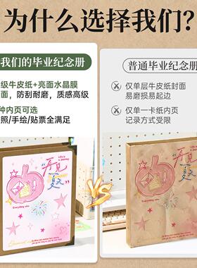 相册本毕业成长纪念册大容量3456寸学生照片收纳插页式相簿影集册