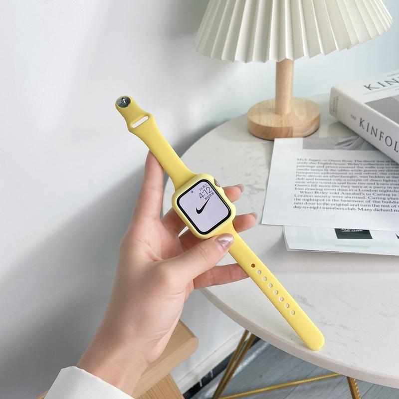 适用apple watch小蛮腰硅胶表带iwatch87代苹果手表运动表带456se