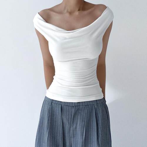 Sleeveless Open Back Lace Up Tank T-shirt无袖系带背心上衣T恤