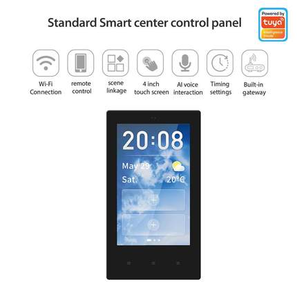 美规4寸Tuya智能中控面板多功能触摸屏控制面板ZigBee网关灯开关