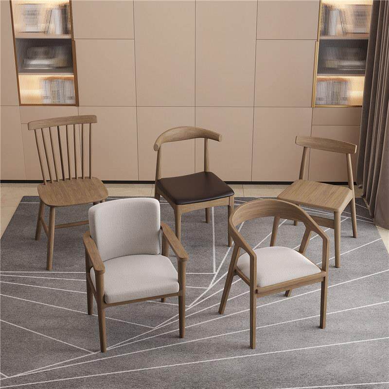 实木坐椅家用简约餐椅书椅客椅泡茶椅纯实木电脑椅透气舒适藤椅子