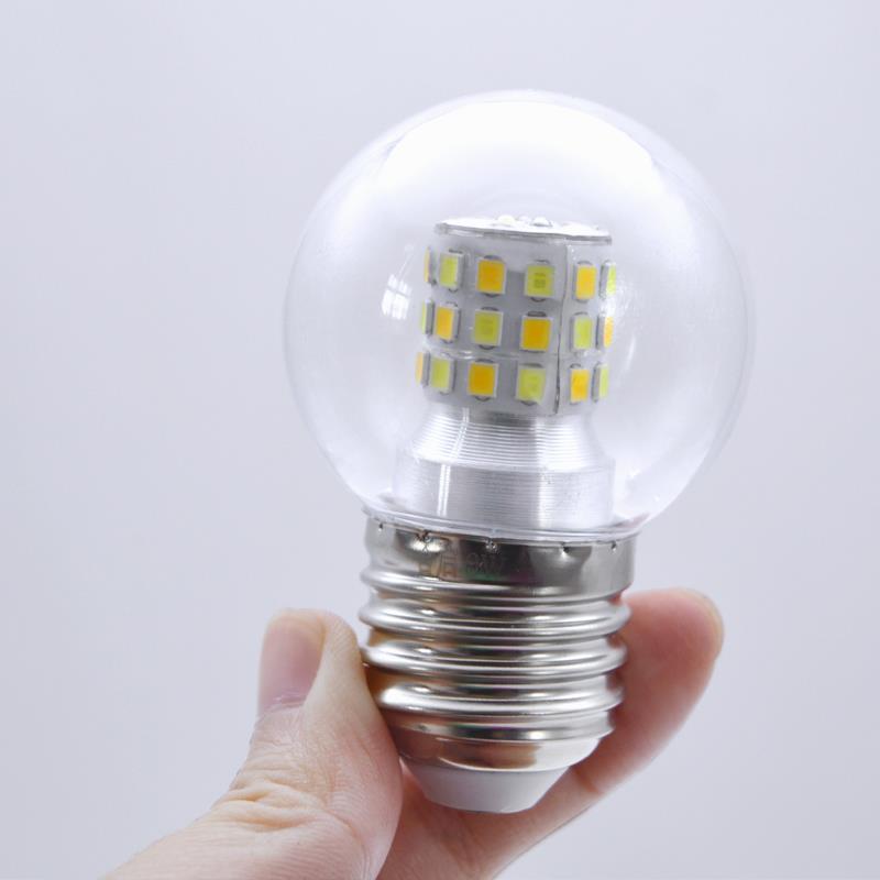 LED灯泡节能e27螺口三色变光5W7W暖白光家用透明小球泡魔豆灯光源