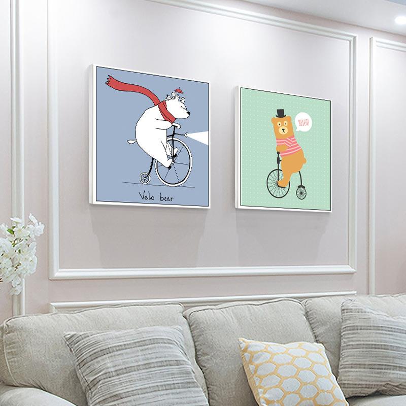浩隆两联装饰画中式挂画餐厅壁画 现代简约欧式卧室沙发背景油画