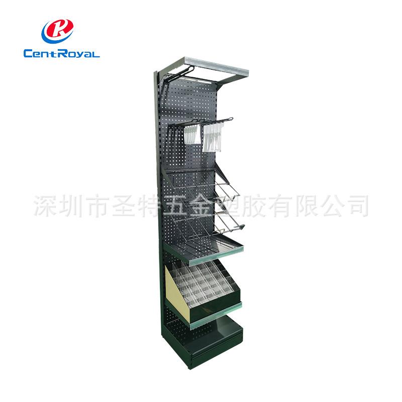 厂家设计金属落地洞洞板颜料架 书店文具展示架 多功能商品展示架