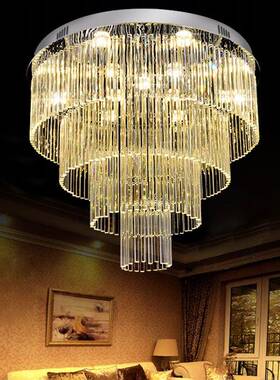 代简约现水晶吸顶灯ED圆L形创意客厅卧室书水6083-13房多层晶吊灯