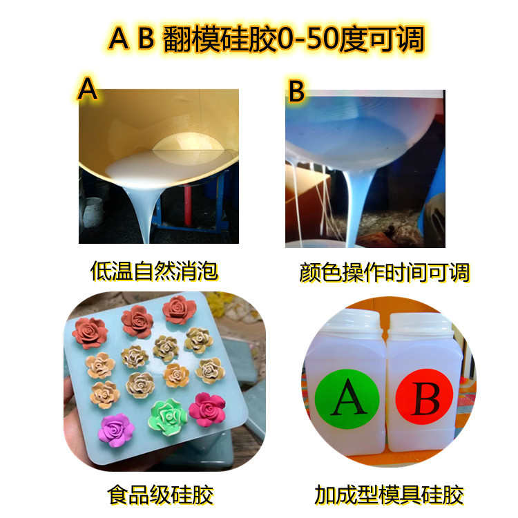 食品级硅胶 0度5度液体硅胶 不出油柔软抗撕拉 滴胶翻模硅胶