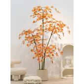 仿真植物枫树红枫假树大型室内盆栽家居客厅橱窗造景装 饰落地绿植