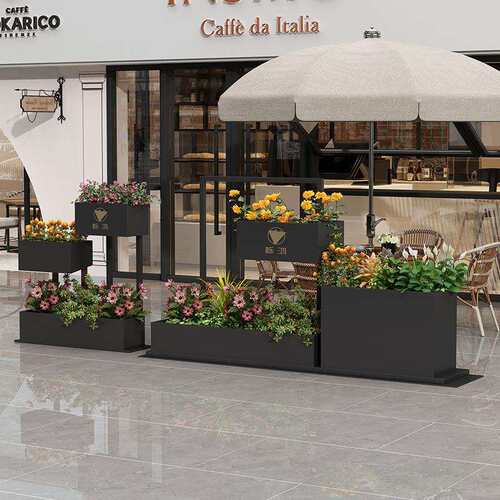 铁艺花箱组合商业街售楼部景观花架外摆隔断花槽庭院花坛铁艺花架